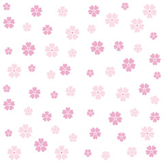 Sakura flowers seamless pattern.Cute cherry blossoms, floral background in pink.Abstract background surface texture background.Hand drawn illustration.Nature botanical folk art for summer,spring decor