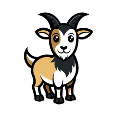 Cute Cartoon Goat Mascot – Vector Farm Animal Illustration