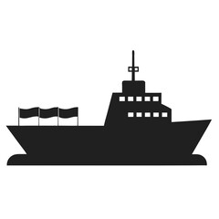Obraz premium Modern ship icon vector silhouette illustration isolated on white background