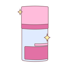Cute pastel skincare product illustration