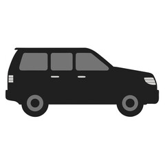 Modern Suv Family Car vector silhouette illustration isolated on white background