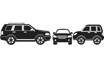 set of Modern Suv Family Car vector silhouette illustration isolated on white background