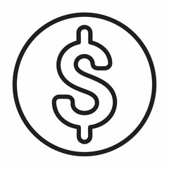 American dollar currency or dollar symbol flat icon for apps and websites