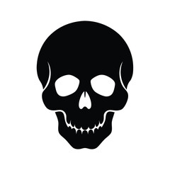 human skull silhouette on white background