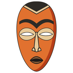 african traditional mask people culture history flat color vector illustration template design