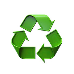 Obraz premium 3D Recycle Symbol Icon Rendered in Glossy Green Plastic