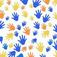 seamless pattern with hands, Seamless tileable hand background pattern
