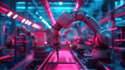 Futuristic Factory: Advanced Robotics on Assembly Line