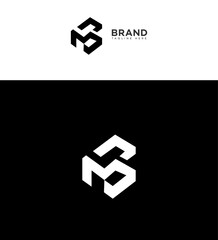 Obraz premium Modern Abstract Monogram BM Logo Design, Brand Identity, Isometric Hexagon, MB, Minimalist, Creative, 