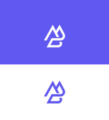 Abstract MB Logo Design Purple, White, Minimalist, Modern, Twotoned, Intertwined, Monogram, Brand Id