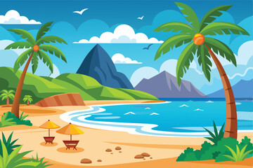 Obraz premium Beachfront Vector Art