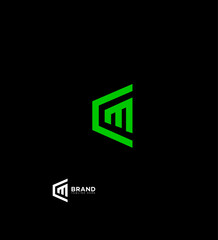 Modern Green CM Monogram Logo Design, Brand Identity