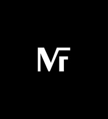 Modern Minimalist MF Logo Design White Letters on Black