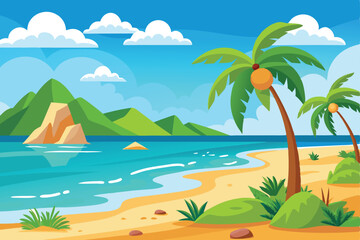 Obraz premium Coastal Beach Vector Artwork