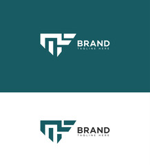 Fototapeta premium MF Abstract Logo Design, Brand Identity, Modern Minimalist, Geometric Symbol, 