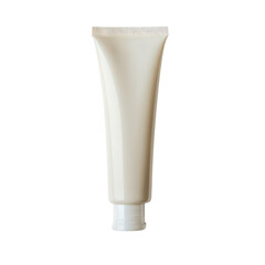 Creamy Cosmetic Tube with Cap on a White Background