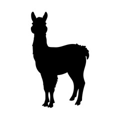 alpaca icon, alpaca silhouette vector illustration-simple silhouette illustration of alpaca, perfect for alpaca logos and icons