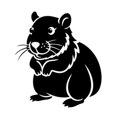 hamster icon, hamster silhouette vector illustration-simple silhouette illustration of hamster, perfect for hamster logos and icons