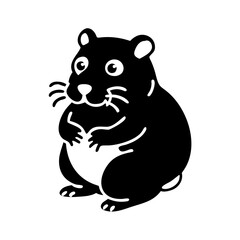 hamster icon, hamster silhouette vector illustration-simple silhouette illustration of hamster, perfect for hamster logos and icons