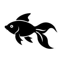 goldfish icon, goldfish silhouette vector illustration-simple silhouette illustration of goldfish, perfect for goldfish logos and icons