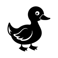 duckling icon, duckling silhouette vector illustration-simple silhouette illustration of duckling, perfect for duckling logos and icons