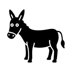 donkey icon, donkey silhouette vector illustration-simple silhouette illustration of donkey, perfect for donkey logos and icons