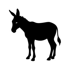 donkey icon, donkey silhouette vector illustration-simple silhouette illustration of donkey, perfect for donkey logos and icons