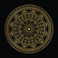 Rounded mandala with black background