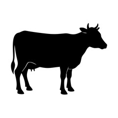 cow icon, cow silhouette vector illustration-simple silhouette illustration of cow, perfect for cow logos and icons