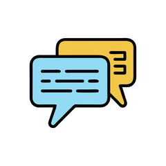 speech bubble message on white background