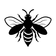 honeybee icon, honeybee silhouette vector illustration-simple silhouette illustration of honeybee, perfect for honeybee logos and icons