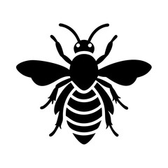 honeybee icon, honeybee silhouette vector illustration-simple silhouette illustration of honeybee, perfect for honeybee logos and icons