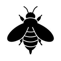 honeybee icon, honeybee silhouette vector illustration-simple silhouette illustration of honeybee, perfect for honeybee logos and icons