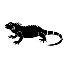 iguana icon, iguana silhouette vector illustration-simple silhouette illustration of iguana, perfect for iguana logos and icons