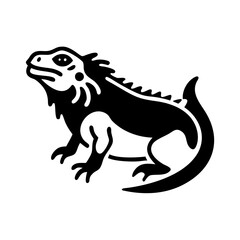iguana icon, iguana silhouette vector illustration-simple silhouette illustration of iguana, perfect for iguana logos and icons