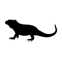 Fototapeta premium iguana icon, iguana silhouette vector illustration-simple silhouette illustration of iguana, perfect for iguana logos and icons