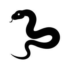 snake icon, snake silhouette vector illustration-simple silhouette illustration of snake, perfect for snake logos and icons