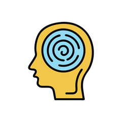 spiral pattern inside head on white background