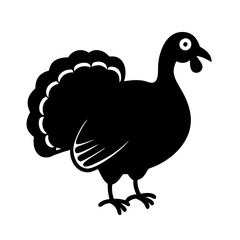 turkey icon, turkey silhouette vector illustration-simple silhouette illustration of turkey, perfect for turkey logos and icons