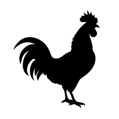 rooster icon, rooster silhouette vector illustration-simple silhouette illustration of rooster, perfect for rooster logos and icons
