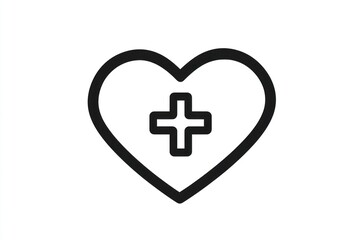 Obraz premium Heart Icon with Plus Sign (1)