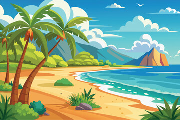 Obraz premium Tropical Paradise Vector Art