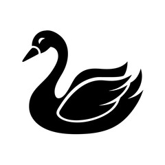 swan icon, swan silhouette vector illustration-simple silhouette illustration of swan, perfect for swan logos and icons