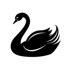 swan icon, swan silhouette vector illustration-simple silhouette illustration of swan, perfect for swan logos and icons