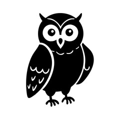 owl icon, owl silhouette vector illustration-simple silhouette illustration of owl, perfect for owl logos and icons