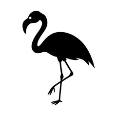 Obraz premium flamingo icon, flamingo silhouette vector illustration-simple silhouette illustration of flamingo, perfect for flamingo logos and icons
