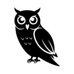 owl icon, owl silhouette vector illustration-simple silhouette illustration of owl, perfect for owl logos and icons