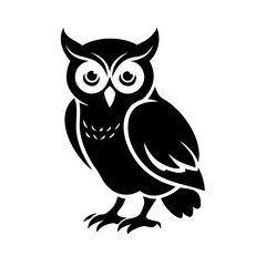 Fototapeta premium owl icon, owl silhouette vector illustration-simple silhouette illustration of owl, perfect for owl logos and icons