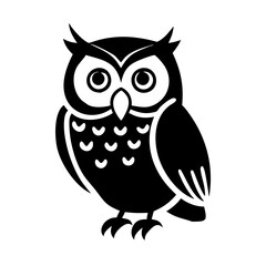 owl icon, owl silhouette vector illustration-simple silhouette illustration of owl, perfect for owl logos and icons