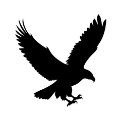 Obraz premium eagle icon, eagle silhouette vector illustration-simple silhouette illustration of eagle, perfect for eagle logos and icons